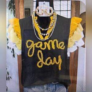 FAB! Black and Yellow Game Day Top Only
